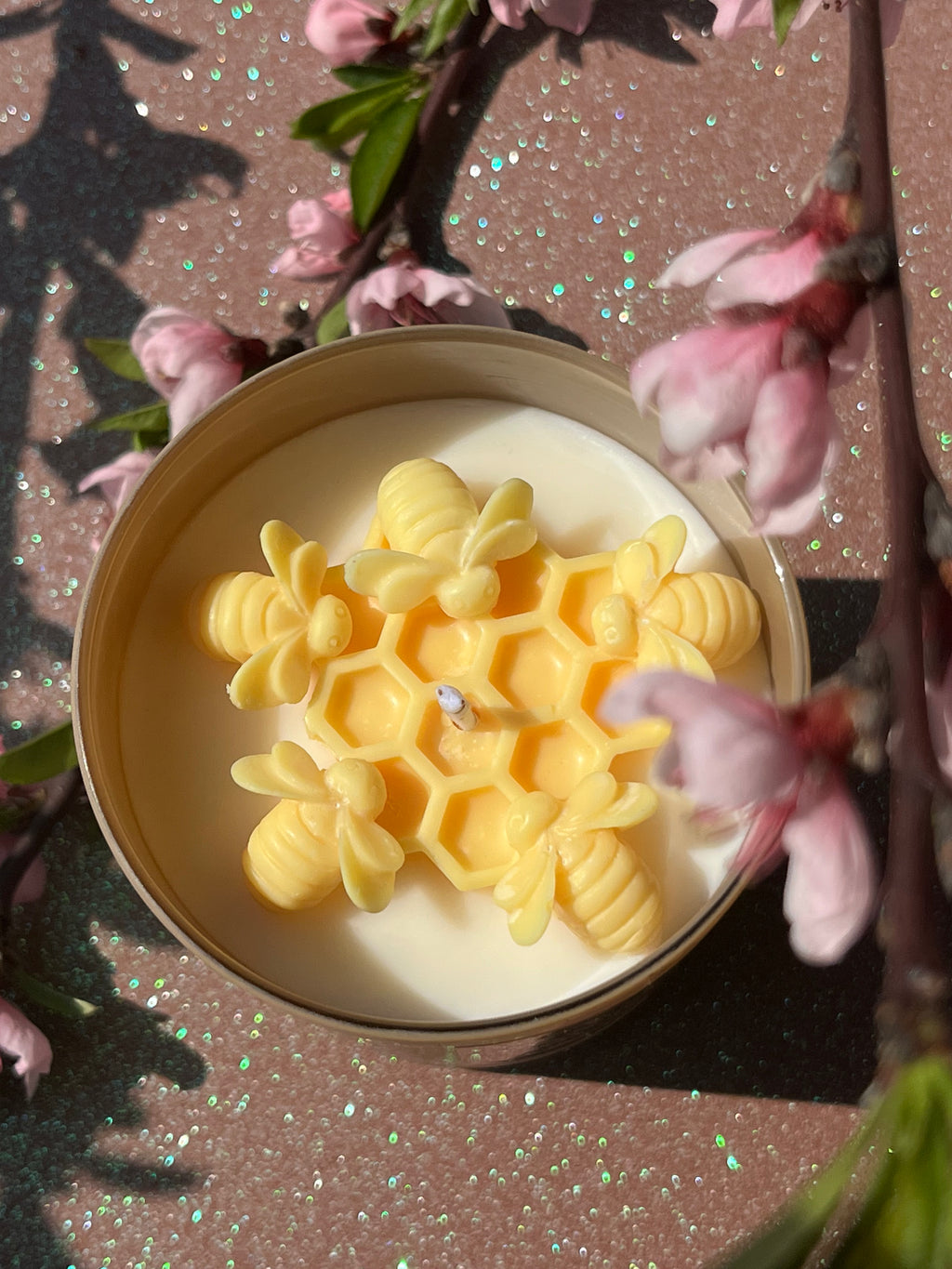 golden honey candle